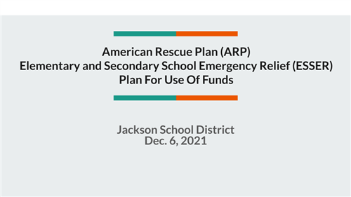 first slide of ARP funds information